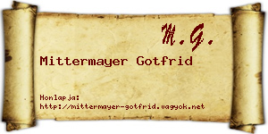 Mittermayer Gotfrid névjegykártya